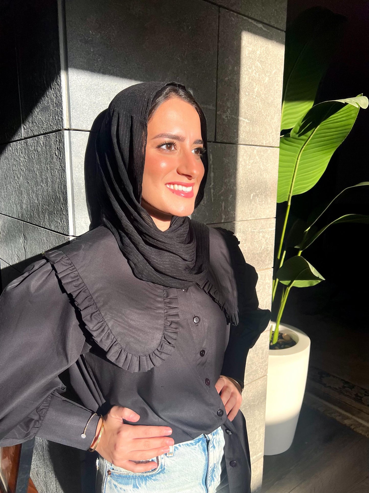 Black Big Collar Shirt