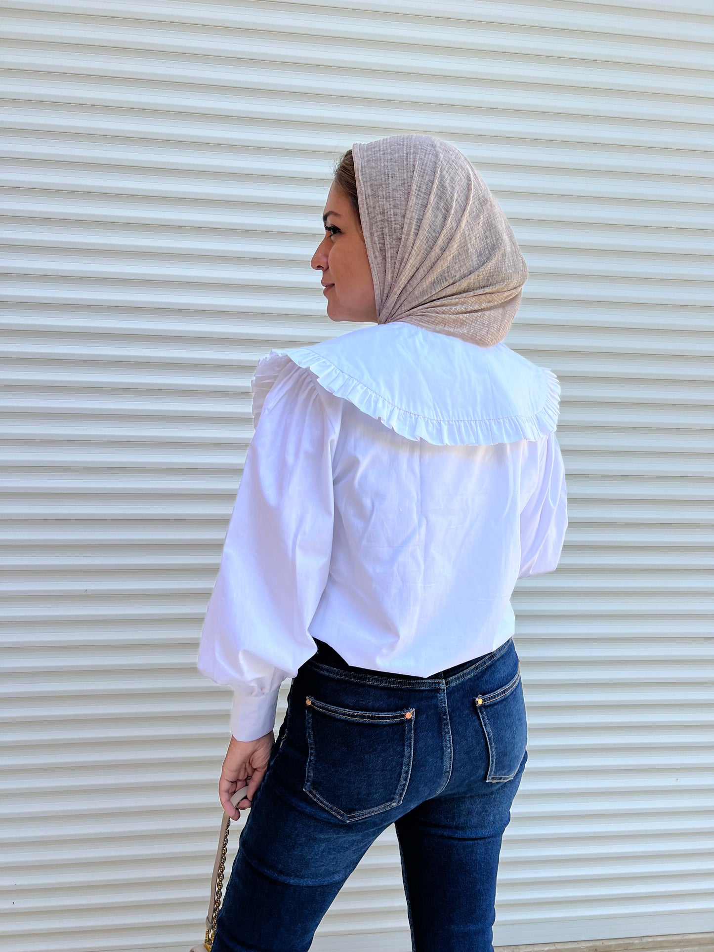 White Big Collar Shirt