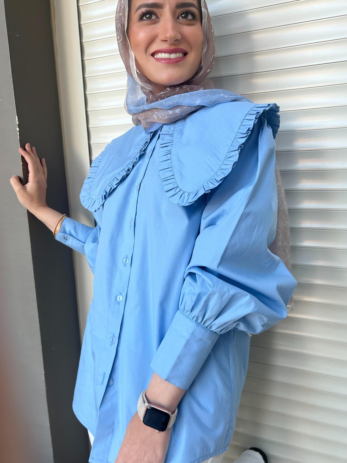 Blue Big Collar Shirt